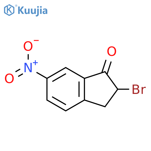 2-bromo-6-nitro-2,3-dihydroinden-1-one structure