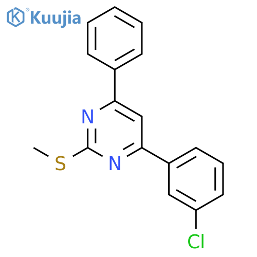 PYRIMIDINE, 4-(3-CHLOROPHENYL)-2-(METHYLTHIO)-6-PHENYL- structure
