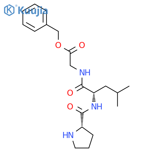Glycine, N-(N-L-prolyl-L-leucyl)-, phenylmethyl ester structure