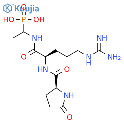 L-Argininamide, 5-oxo-L-prolyl-N-(1-phosphonoethyl)-, (R)- structure