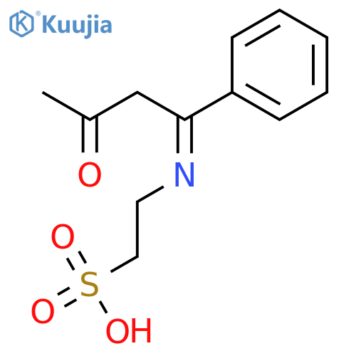 2-[(E)-(3-Oxo-1-phenylbutylidene)amino]ethane-1-sulfonic acid structure