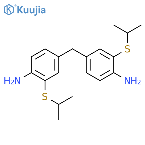 4-[(4-amino-3-propan-2-ylsulfanyl-phenyl)methyl]-2-propan-2-ylsulfanyl -aniline structure