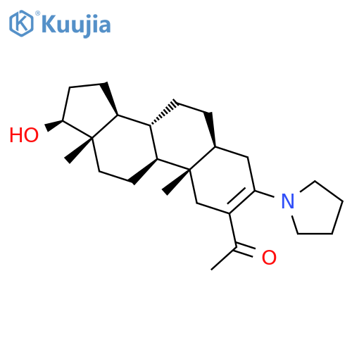 Ethanone, 1-[(5a,17b)-17-hydroxy-3-(1-pyrrolidinyl)androst-2-en-2-yl]- structure