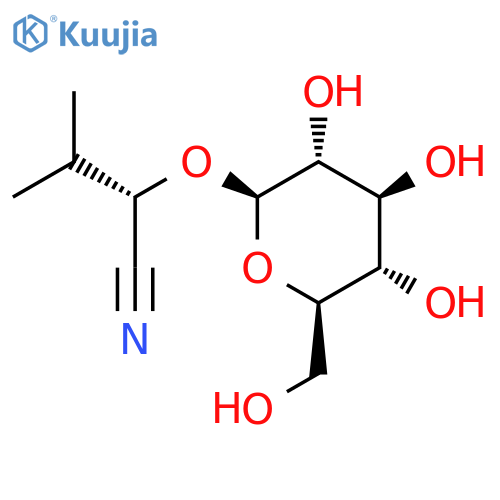 (S)-3-Methyl-2-(((2R,3R,4S,5S,6R)-3,4,5-trihydroxy-6-(hydroxymethyl)tetrahydro-2H-pyran-2-yl)oxy)butanenitrile structure