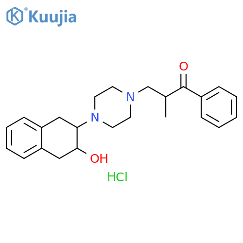 1-Propanone,2-methyl-1-phenyl-3-[4-(1,2,3,4-tetrahydro-3-hydroxy-2-naphthalenyl)-1-piperazinyl]-, dihydrochloride structure