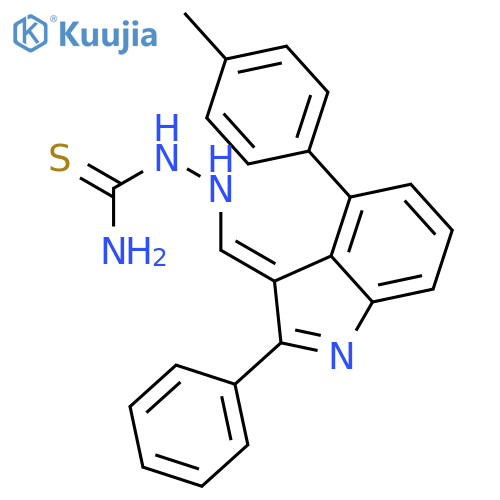 2-{(Z)-[4-(4-methylphenyl)-2-phenyl-3H-indol-3-ylidene]methyl}hydrazinecarbothioamide structure