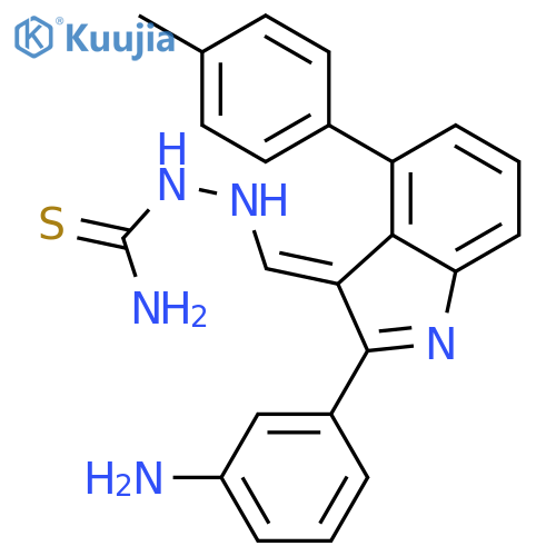 2-{(Z)-[2-(3-aminophenyl)-4-(4-methylphenyl)-3H-indol-3-ylidene]methyl}hydrazinecarbothioamide structure