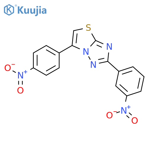 THIAZOLO[3,2-B][1,2,4]TRIAZOLE, 2-(3-NITROPHENYL)-6-(4-NITROPHENYL)- structure