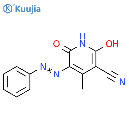 3-Pyridinecarbonitrile,1,2-dihydro-6-hydroxy-4-methyl-2-oxo-5-(phenylazo)- structure