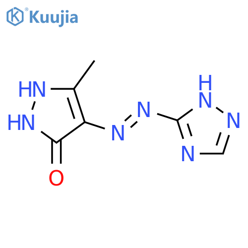 3H-Pyrazol-3-one, 1,2-dihydro-5-methyl-4-(1H-1,2,4-triazol-3-ylazo)- structure