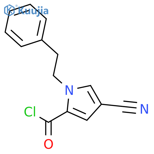 4-Cyano-1-(2-phenylethyl)-1H-pyrrole-2-carbonyl chloride structure