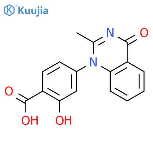 Benzoic acid, 2-hydroxy-4-(2-methyl-4-oxo-1(4H)-quinazolinyl)- structure