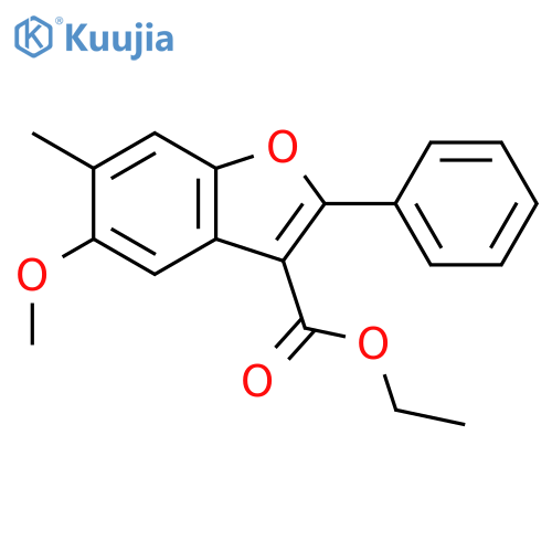 3-Benzofurancarboxylic acid, 5-methoxy-6-methyl-2-phenyl-, ethyl ester structure