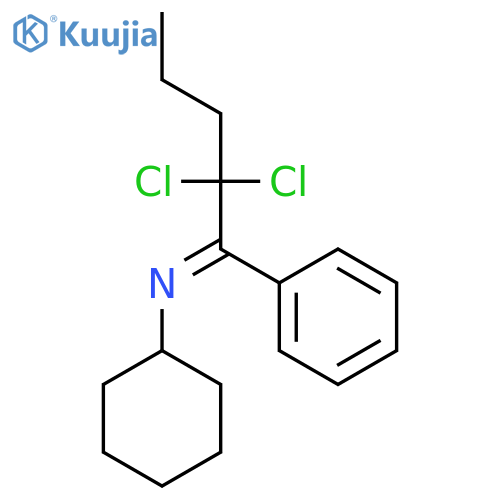CYCLOHEXANAMINE, N-(2,2-DICHLORO-1-PHENYLPENTYLIDENE)- structure