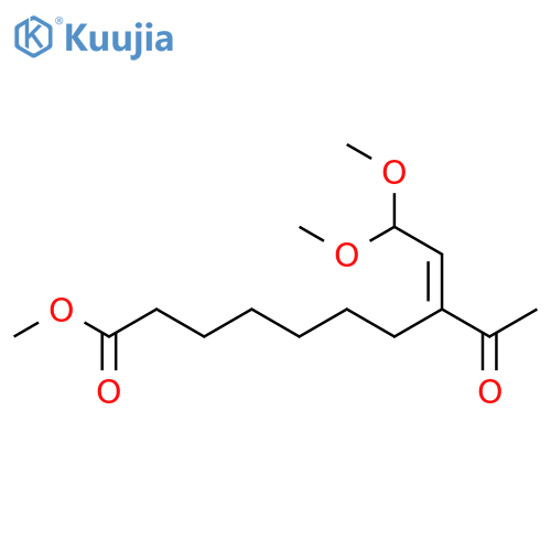 8-Decenoic acid, 8-acetyl-10,10-dimethoxy-, methyl ester structure