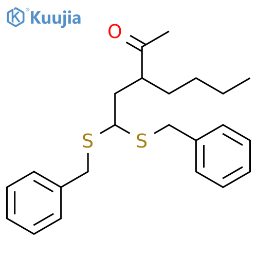 2-HEPTANONE, 3-[2,2-BIS[(PHENYLMETHYL)THIO]ETHYL]- structure
