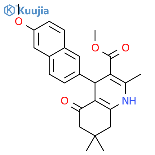 methyl 4-(6-methoxynaphthalen-2-yl)-2,7,7-trimethyl-5-oxo-1,4,5,6,7,8-hexahydroquinoline-3-carboxylate structure