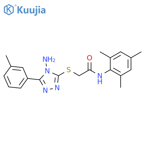 2-{[4-amino-5-(3-methylphenyl)-4H-1,2,4-triazol-3-yl]sulfanyl}-N-(2,4,6-trimethylphenyl)acetamide structure