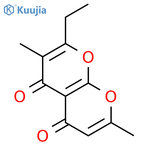 4H,5H-PYRANO[2,3-B]PYRAN-4,5-DIONE, 2-ETHYL-3,7-DIMETHYL- structure