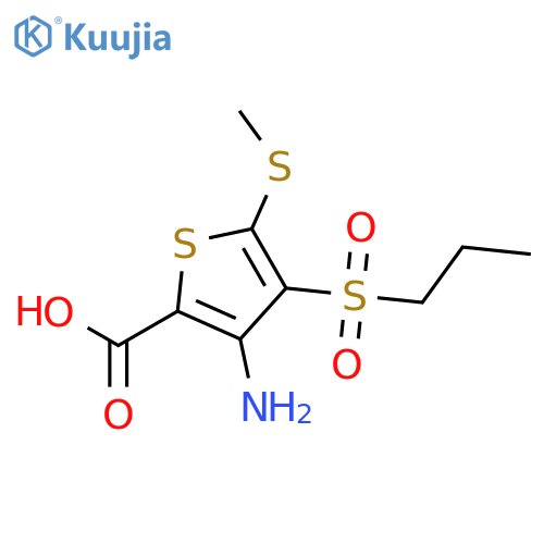 2-THIOPHENECARBOXYLIC ACID, 3-AMINO-5-(METHYLTHIO)-4-(PROPYLSULFONYL)- structure