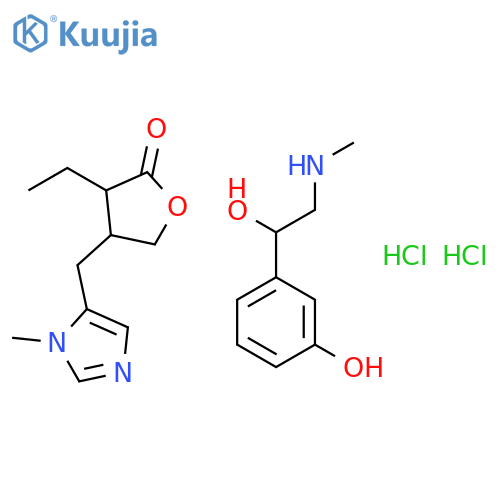 (3S,4R)-3-ethyl-4-[(1-methyl-1H-imidazol-5-yl)methyl]dihydrofuran-2(3H)-one - 3-[(1R)-1-hydroxy-2-(methylamino)ethyl]phenol hydrochloride (1:1:2) structure