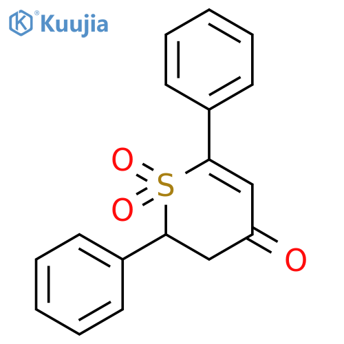 4H-THIOPYRAN-4-ONE, 2,3-DIHYDRO-2,6-DIPHENYL-, 1,1-DIOXIDE structure