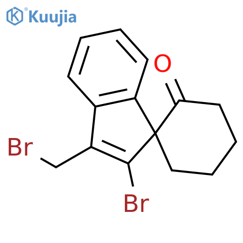 SPIRO[CYCLOHEXANE-1,1'-[1H]INDEN]-2-ONE, 2'-BROMO-3'-(BROMOMETHYL)- structure