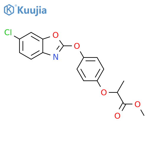 Propanoic acid, 2-[4-[(6-chloro-2-benzoxazolyl)oxy]phenoxy]-, methyl ester structure