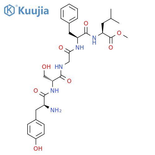 Methyl (2S)-2-[[(2S)-2-[[2-[[(2R)-2-[[(2S)-2-amino-3-(4-hydroxyphenyl)propanoyl]amino]-3-hydroxypropanoyl]amino]acetyl]amino]-3-phenylpropanoyl]amino]-4-methylpentanoate structure