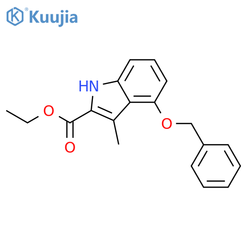 1H-Indole-2-carboxylic acid, 3-methyl-4-(phenylmethoxy)-, ethyl ester structure