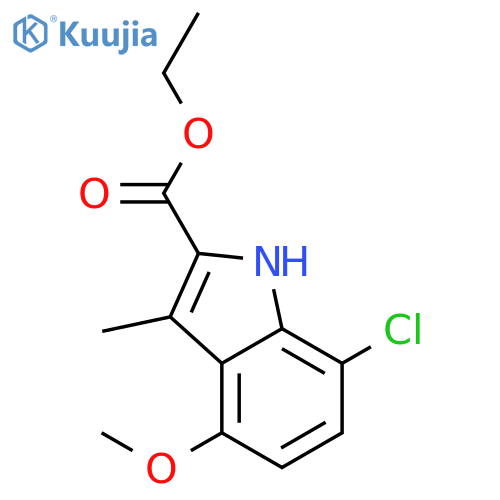 1H-INDOLE-2-CARBOXYLIC ACID, 7-CHLORO-4-METHOXY-3-METHYL-, ETHYL ESTER structure