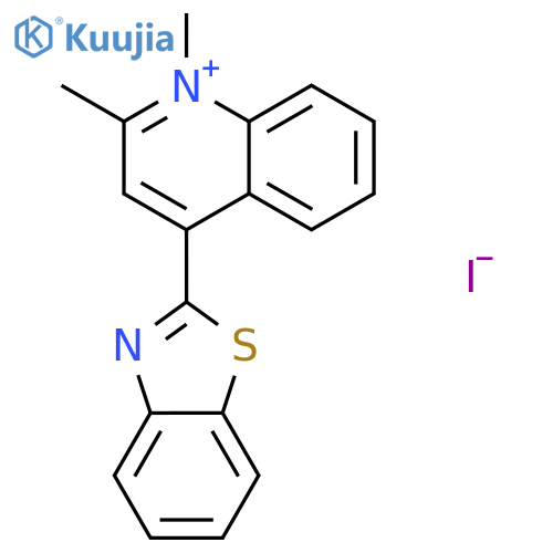 Quinolinium, 4-(2-benzothiazolyl)-1,2-dimethyl-, iodide structure
