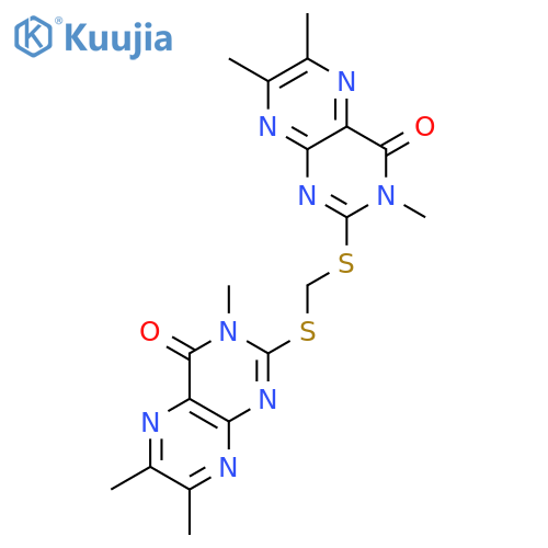 4(3H)-Pteridinone, 2,2'-[methylenebis(thio)]bis[3,6,7-trimethyl- structure