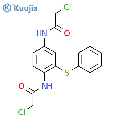N,N'-[2-(phenylsulfanyl)benzene-1,4-diyl]bis(2-chloroacetamide) structure