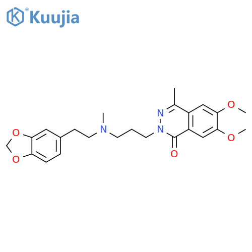 1(2H)-Phthalazinone,2-[3-[[2-(1,3-benzodioxol-5-yl)ethyl]methylamino]propyl]-6,7-dimethoxy-4-methyl- structure