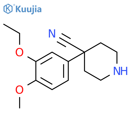 4-PIPERIDINECARBONITRILE, 4-(3-ETHOXY-4-METHOXYPHENYL)- structure