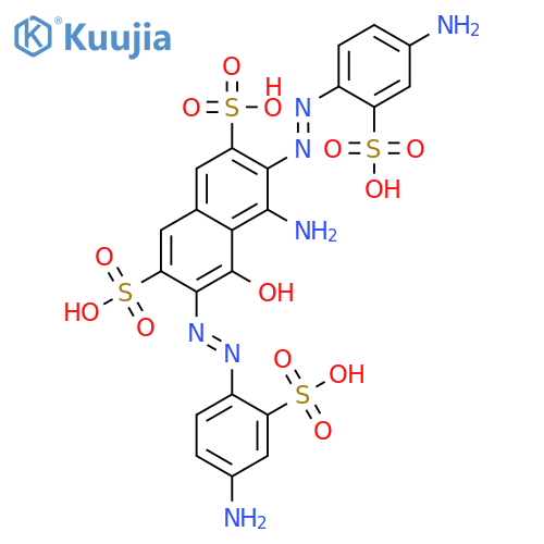 4-amino-3,6-bis[(4-amino-2-sulphophenyl)azo]-5-hydroxynaphthalene-2,7-disulphonic acid structure