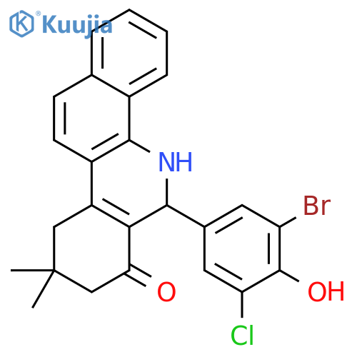 <br>6-(3-bromo-5-chloro-4-hydroxyphenyl)-9,9-dimethyl-6,8,9,10-tetrahydrobenzo[ c]phenanthridin-7(5H)-one structure