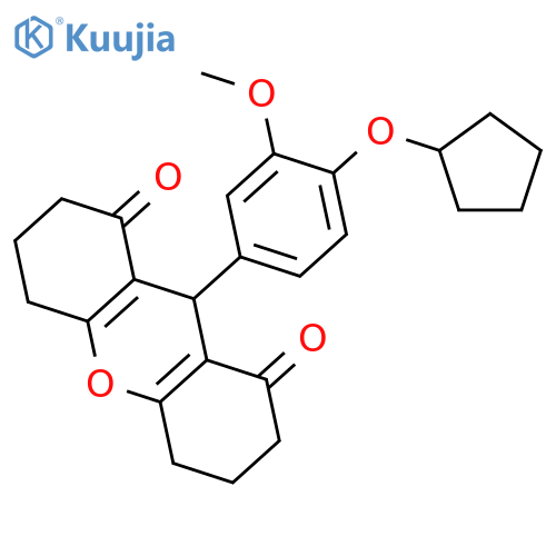 <br>9-(4-Cyclopentyloxy-3-methoxy-phenyl)-3,4,5,6,7,9-hexahydro-2H-xanthene-1,8 -dione structure