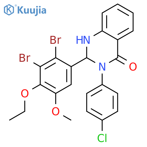 <br>3-(4-Chloro-phenyl)-2-(2,3-dibromo-4-ethoxy-5-methoxy-phenyl)-2,3-dihydro-1 H-quinazolin-4-one structure