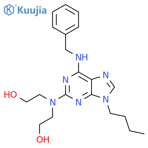 Ethanol, 2,2'-[[9-butyl-6-[(phenylmethyl)amino]-9H-purin-2-yl]imino]bis- structure