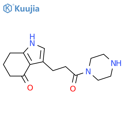Piperazine, 1-[1-oxo-3-(4,5,6,7-tetrahydro-4-oxo-1H-indol-3-yl)propyl]- structure