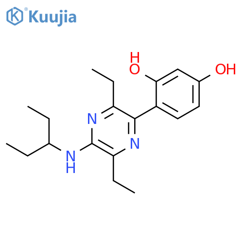 1,3-Benzenediol, 4-[3,6-diethyl-5-[(1-ethylpropyl)amino]pyrazinyl]- structure