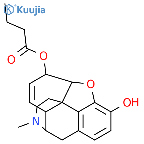 (5alpha,6alpha)-3-hydroxy-17-methyl-7,8-didehydro-4,5-epoxymorphinan-6-yl butanoate structure