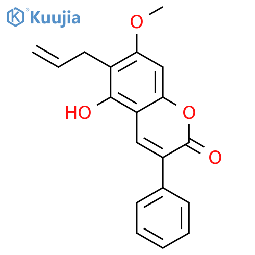 2H-1-Benzopyran-2-one, 5-hydroxy-7-methoxy-3-phenyl-6-(2-propenyl)- structure