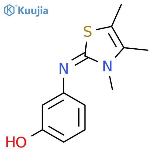 3-[(3,4,5-Trimethyl-2(3H)-thiazolylidene)amino]-phenol structure