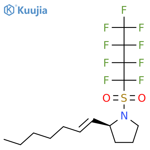 Pyrrolidine, 2-(1E)-1-heptenyl-1-[(nonafluorobutyl)sulfonyl]-, (2S)- structure