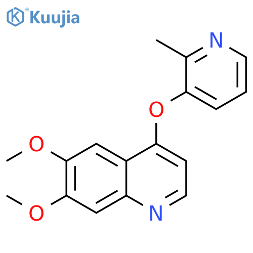 Quinoline, 6,7-dimethoxy-4-[(2-methyl-3-pyridinyl)oxy]- structure