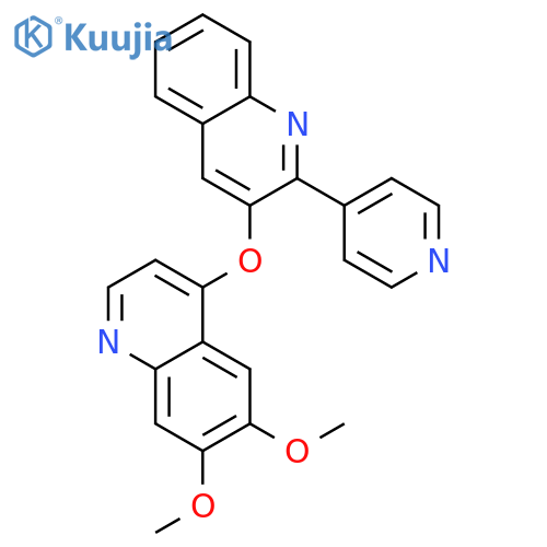 Quinoline, 6,7-dimethoxy-4-[[2-(4-pyridinyl)-3-quinolinyl]oxy]- structure