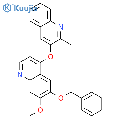 Quinoline, 7-methoxy-4-[(2-methyl-3-quinolinyl)oxy]-6-(phenylmethoxy)- structure